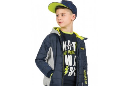 Μπουφάν καπιτονέ/φούτερ με κουκούλα