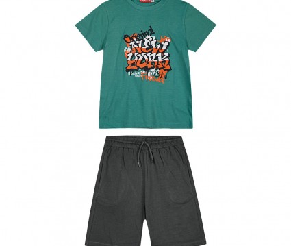 σετ μακό 2 τεμάχια με τύπωμα για αγόρι | ΑΝΘΡΑΚΙ