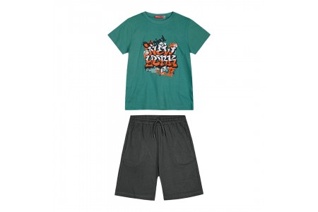 σετ μακό 2 τεμάχια με τύπωμα για αγόρι | ΑΝΘΡΑΚΙ