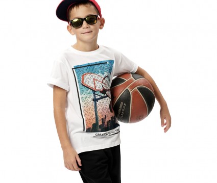 σετ μακό 2 τεμάχια με τύπωμα μπάσκετ  για αγόρι | ΜΑΥΡΟ