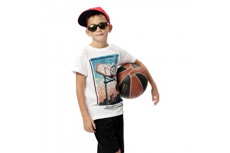σετ μακό 2 τεμάχια με τύπωμα μπάσκετ  για αγόρι | ΜΑΥΡΟ