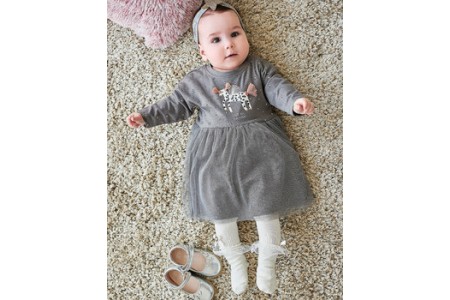 Βρεφικό φόρεμα με αστεράκια και απαλό τούλι 