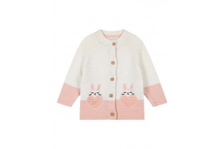 Βρεφική βαμβακερή πλεκτή ζακέτα