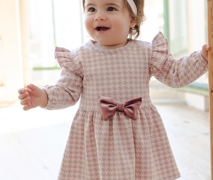 Βρεφικό φόρεμα ποπλίνα με φιόγκο μπροστά