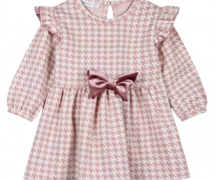 Βρεφικό φόρεμα ποπλίνα με φιόγκο μπροστά