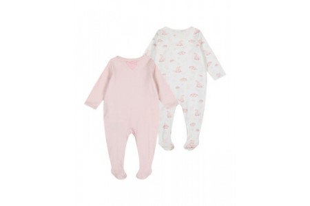 Βρεφικό σετ 2 τεμάχια βαμβακερά φορμάκια κουνελάκια με τρουκς για κορίτσι.