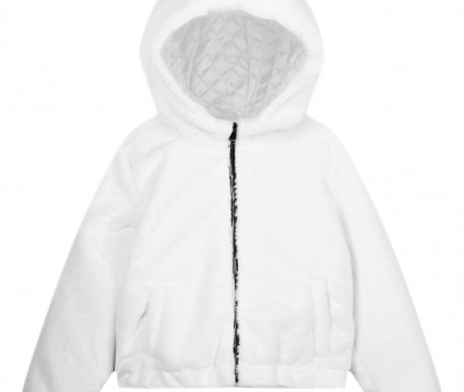 Μπουφάν από συνθετική γούνα με κουκούλα