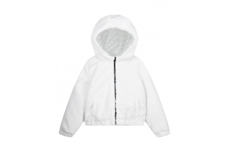 Μπουφάν από συνθετική γούνα με κουκούλα