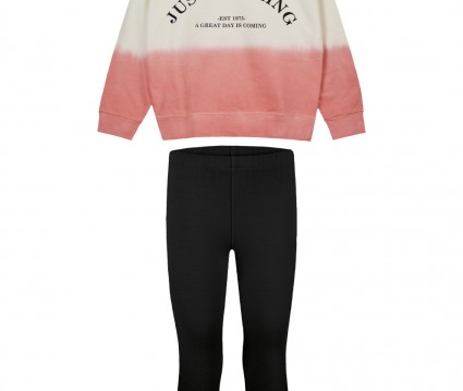 βαμβακερό φούτερ σετ με τύπωμα just amazing μαυρο