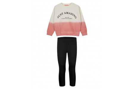 βαμβακερό φούτερ σετ με τύπωμα just amazing μαυρο