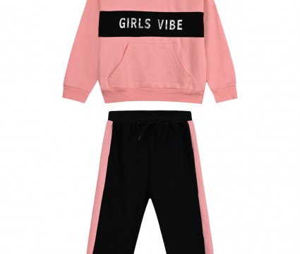 βαμβακερό φούτερ σετ με τύπωμα GIRLS VIBE