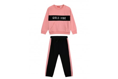 βαμβακερό φούτερ σετ με τύπωμα GIRLS VIBE