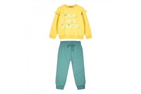 βαμβακερό φούτερ σετ με τύπωμα our nice earth