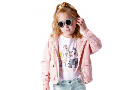 Παιδικό αδιάβροχο μπουφάν για κορίτσι-πούδρα