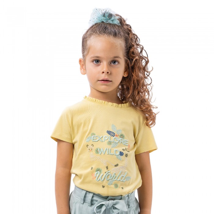 Παιδική μπλούζα με τύπωμα και κέντημα για κορίτσι | ΤΖΙΝΤΖΕΡ  