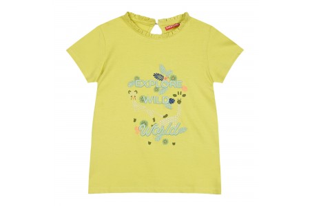 Παιδική μπλούζα με τύπωμα και κέντημα για κορίτσι | ΤΖΙΝΤΖΕΡ  