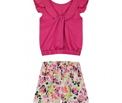 Παιδικό σετ 2 τεμάχια με ιδιαίτερη πλάτη για κορίτσι-εμπριμέ