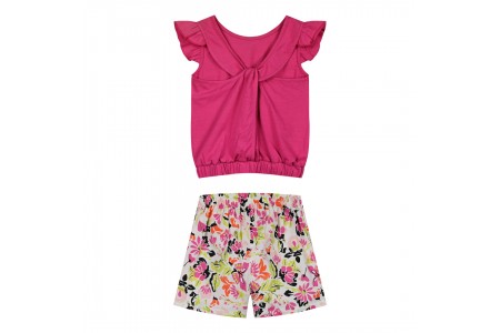 Παιδικό σετ 2 τεμάχια με ιδιαίτερη πλάτη για κορίτσι-εμπριμέ