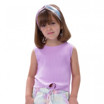 Παιδική αμάνικη μπλούζα κροπ για κορίτσι | ΛΙΛΑ-