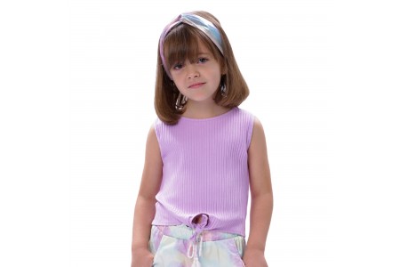 Παιδική αμάνικη μπλούζα κροπ για κορίτσι | ΛΙΛΑ-