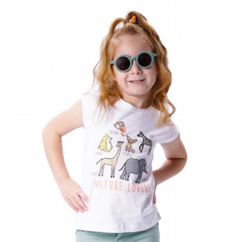 Παιδική αμάνικη μπλούζα με τύπωμα για κορίτσι | ΛΕΥΚΟ