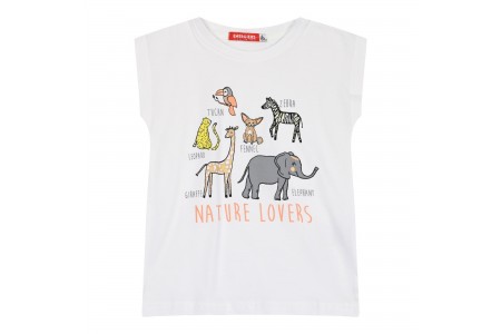 Παιδική αμάνικη μπλούζα με τύπωμα για κορίτσι | ΛΕΥΚΟ