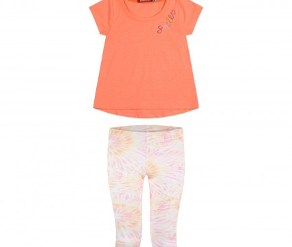 Παιδικό σετ 2 τεμάχια με κέντημα για κορίτσι εμπριμέ