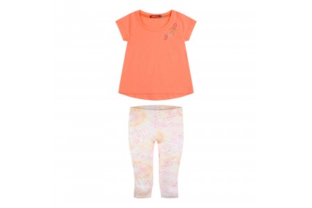 Παιδικό σετ 2 τεμάχια με κέντημα για κορίτσι εμπριμέ