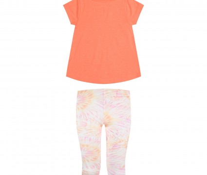 Παιδικό σετ 2 τεμάχια με κέντημα για κορίτσι εμπριμέ