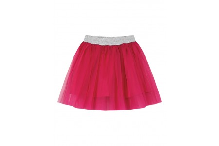 Μονόχρωμη φούστα με τούλι και ασημί λάστιχο για κορίτσι | ΦΟΥΞ