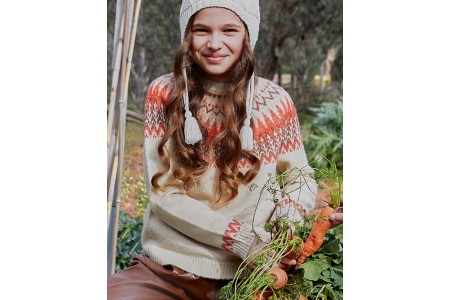  Πλεκτό χρωματιστό πουλόβερ aztec