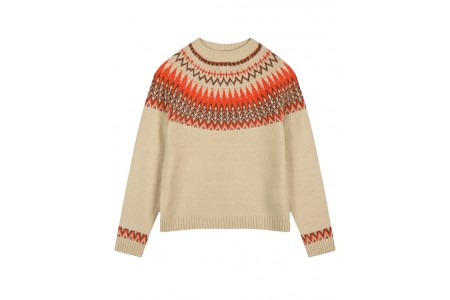  Πλεκτό χρωματιστό πουλόβερ aztec