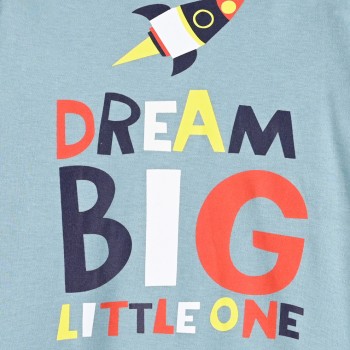 βαμβακερή πυζάμα για αγορι τύπωμα  dream big little one 