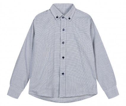 Γκρι πουκάμισο εμπριμέ με μαρέν κουμπιά.Boutique collection