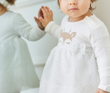 Φόρεμα βαμβακερό με τούλι και ασορτί κορδέλα .Boutique collection