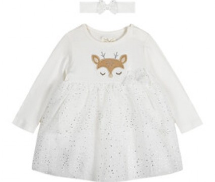 Φόρεμα βαμβακερό με τούλι και ασορτί κορδέλα .Boutique collection