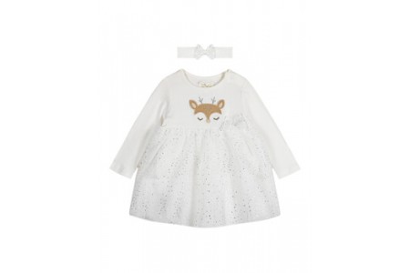 Φόρεμα βαμβακερό με τούλι και ασορτί κορδέλα .Boutique collection