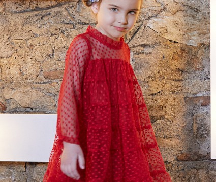 Φόρεμα με κεντημένα πουά Boutique collection