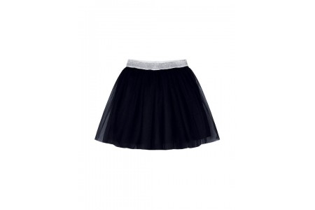 Μονόχρωμη φούστα με τούλι και ασημί λάστιχο για κορίτσι|μαρέν