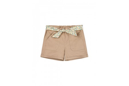 σορτς με φλοράλ ζώνη για κορίτσι | ΒΑΝΙΛΙΑ