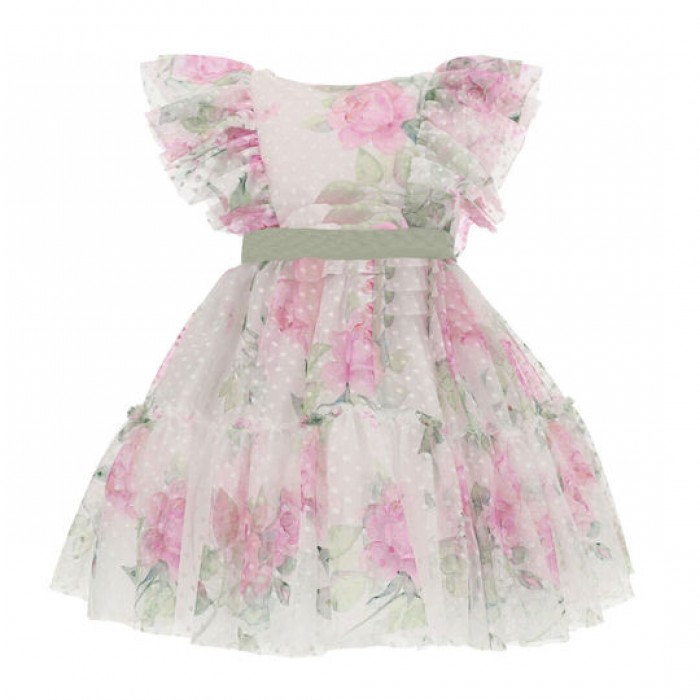 Παιδικό φόρεμα με φλοράλ τούλι για κορίτσι | ΦΛΟΡΑΛ