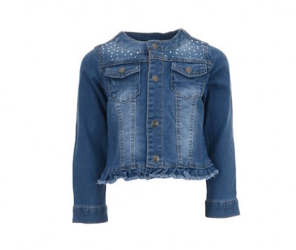 Παιδικό τζην μπουφάν με στρας για κορίτσι | ΜΠΛΕ ΤΖΗΝ