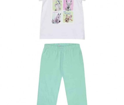 πιτζάμα 2 τεμάχια με τύπωμα ζωάκια για κορίτσι | ΒΕΡΑΜΑΝ