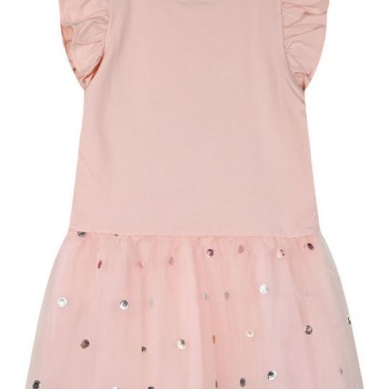 Παιδικό φόρεμα με τύπωμα και  γκλίτερ  ζωνάκι για κορίτσι | ΣΟΜΟΝ