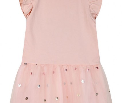 Παιδικό φόρεμα με τύπωμα και  γκλίτερ  ζωνάκι για κορίτσι | ΣΟΜΟΝ