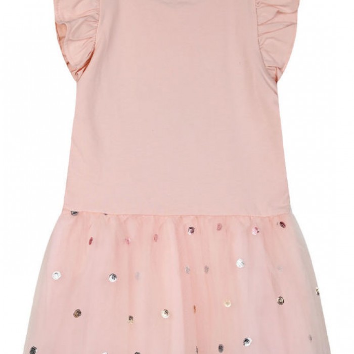 Παιδικό φόρεμα με τύπωμα και  γκλίτερ  ζωνάκι για κορίτσι | ΣΟΜΟΝ