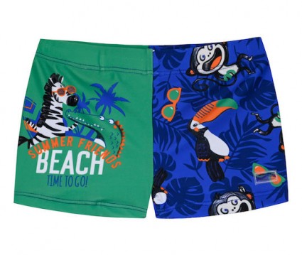 Παιδικό μαγιό boxer  εμπριμέ ζωάκια της ζούγκλας για αγόρι | ΠΡΑΣΙΝΟ