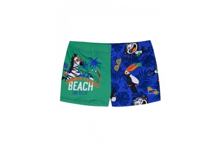 Παιδικό μαγιό boxer  εμπριμέ ζωάκια της ζούγκλας για αγόρι | ΠΡΑΣΙΝΟ