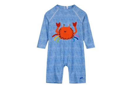 Παιδικό ολόσωμο μαγιό με τύπωμα κάβουρας  για αγόρι | ΜΠΛΕ