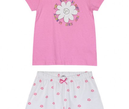 πιτζάμα 2 τεμάχια με τύπωμα που λάμπει στο σκοτάδι για κορίτσι | ΕΜΠΡΙΜΕ